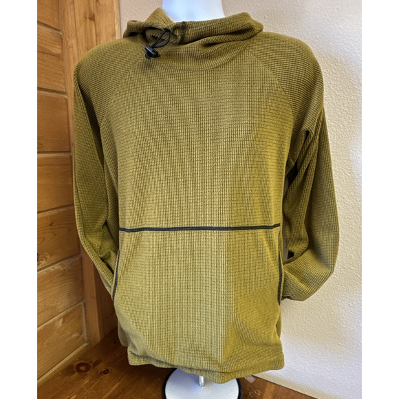 Melanzana Men's Large Micro Grid Fleece Hoodie Layer Ski Mountains Pockets Hike - Picture 1 of 8